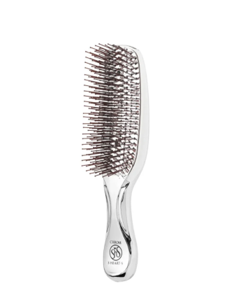 S-Heart-S Scalp Brush Chrome massage brush for hair and scalp